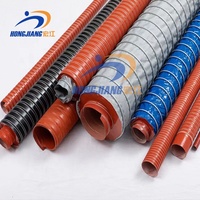 Tuyau de conduit d'air résistant à la chaleur et au feu Tuyau de conduit enduit de silicone à double couche flexible