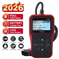 Nueva Herramienta de Diagnóstico Automotriz Multifuncional Portátil para Comercio Exterior, Lector de Códigos OBDII V100 con Pantalla de 2.4 Pulgadas, Versión en Inglés