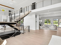 Escalier flottant double mono-équerre 2026, escalier de loft, escalier intérieur en acier droit, design élégant