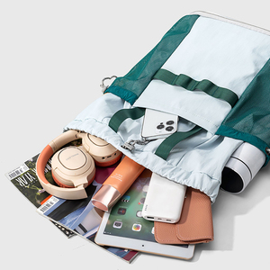 Customize <b>Drawstring</b> Gym <b>Backpack</b> Portable Tote Bags Fitness Tennis Racket Compartment for Sports Beach Swim Travel Daily Use - Product Image 5