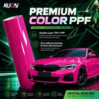 Film de protection de peinture (PPF) en vinyle TPU KUCAI Crystal Rose Rouge et Blanc, garantie 5 ans, 1,52 x 15 m, film vinyle changeant de couleur pour enveloppement automobile