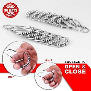 Ganchos <span class=keywords><strong>de</strong></span> anillos <span class=keywords><strong>de</strong></span> cortina <span class=keywords><strong>de</strong></span> ducha <span class=keywords><strong>de</strong></span> metal a prueba <span class=keywords><strong>de</strong></span> herrumbre para <span class=keywords><strong>baño</strong></span> para varillas <span class=keywords><strong>de</strong></span> Ducha - Product Image 5