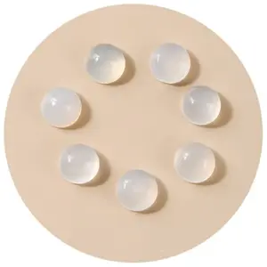 4\6\8\10\12MM Gemstone Cabochons Natural Synthetic Stone Beads White Agate Cabochons for Earring Necklace Bracelet
