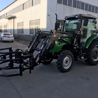 Tracteur agricole compact multifonction 4x4 de nouvelle conception chinoise, 80/90/100/110 CV, avec godet et amortisseur