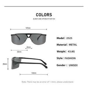 Lunettes de soleil carrées en alliage Y2K avec logo personnalisé, monture large, coupe-vent, protection UV400, pour hommes et femmes, collection mode 2025 - Product Image 5