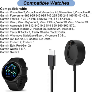 Câble de charge USB C pour <span class=keywords><strong>montre</strong></span> <span class=keywords><strong>Garmin</strong></span>, compatible avec <span class=keywords><strong>Garmin</strong></span> <span class=keywords><strong>Vivoactive</strong></span> 5 6, Forerunner 965 265, Fenix 8, Instinct 3, Venu 3s etc. - Product Image 3
