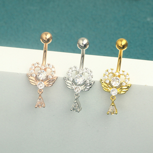 Coeur <span class=keywords><strong>ange</strong></span> aile pendentif <span class=keywords><strong>nombril</strong></span> anneaux <span class=keywords><strong>Piercing</strong></span> <span class=keywords><strong>nombril</strong></span> ongles corps bijoux pour femmes Sexy corps <span class=keywords><strong>Piercing</strong></span> bijoux 3 couleurs - Product Image 3