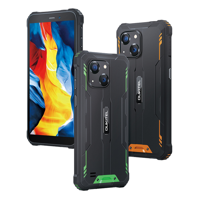 OUKITEL WP20 5.93'' HD+ Rugged Smartphone 4G+32G 6300 MAh Android 12 IP68&IP69K Mobile Phone Quad Core 20MP Cameras Cell Phone