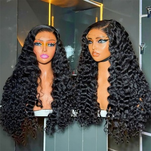 Perruques de cheveux humains vietnamiens bruts, très demandées, sans colle, avec dentelle HD, bouclées birmanes, fournisseur de perruques frontales en cheveux humains - Product Image 2