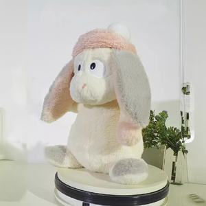 Peluche Lapin Portant un Bonnet de Ski, Petite Peluche Lapin, Coussin de Sommeil, Idéal pour la Décoration Intérieure, Cadeau de Fêtes - Product Image 1