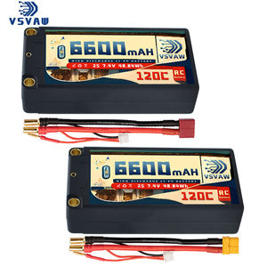 VSVAW 2S 7.4V 6600毫安时脂肪电池120C，带T/XT60/EC5插头遥控电池，用于遥控汽车卡车重重车赛车爱好零件 - Product Image 1
