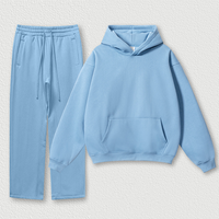 Ensemble de survêtement en molleton épais 345 GSM, style streetwear, comprenant un sweat à capuche oversize et un pantalon de jogging, respirant et confortable, avec poches