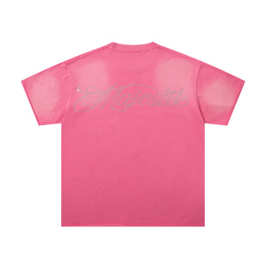 T-<span class=keywords><strong>shirt</strong></span> pour <span class=keywords><strong>homme</strong></span> style Majestik avec strass, imprimé numérique vintage délavé à l'acide, <span class=keywords><strong>rose</strong></span>, manches courtes, <span class=keywords><strong>tee</strong></span>-<span class=keywords><strong>shirt</strong></span> de créateur - Product Image 3