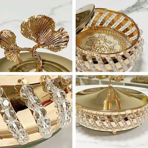 Décoration de luxe légère pour salon, style européen nouveau, boîte à bonbons en verre de cristal, pot de rangement - Product Image 5