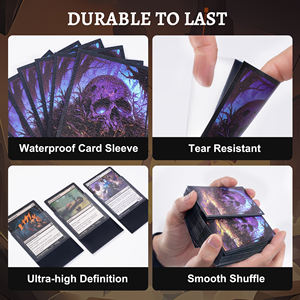 Protège-cartes portables en PP JUZI à coins carrés, personnalisables, pour jeux <span class=keywords><strong>de</strong></span> table, cartes Pokémon, Yugioh, TCG et cartes sportives - Product Image 3