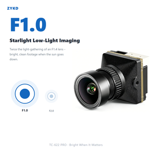<span class=keywords><strong>กล้อง</strong></span> FPV ZYKD TC-622pro 1/1.8 CMOS CVBS อนาล็อก <span class=keywords><strong>กล้อง</strong></span>ขนาดเล็กสำหรับโดรนแข่ง ควอดคอปเตอร์ UAV F1.0 มุมกว้าง มองเห็นในเวลากลางคืน OEM ODM - Product Image 2