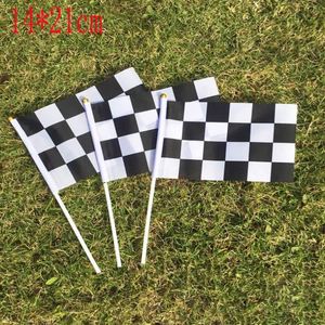 Bandera de Carreras a Cuadros Blancos y Negros, 14*21cm, Poliéster Impermeable, Bandera de Mano F1, Impresión Digital, Venta al Por Mayor - Product Image 4