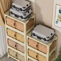 Armoire de rangement pliable WANUO à grande capacité, 3-5 niveaux, en plastique flexible avec roulettes