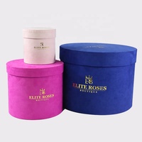 Boîte cadeau avec ruban doré personnalisé, 1 pièce, boîte de chapeau en papier ronde, emballage transparent, boîte pour maman, fleurs