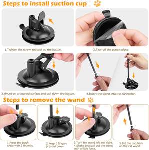 Giocattoli per gatti 2 confezioni 3 in 1 giocattolo per gatti interattivi per interni con tazza di Super aspirazione appiccicosa staccabile 10 pz piume sostitutive - Product Image 2