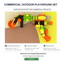 Parque Infantil con Temática de Bosque, Certificado EN1176, con Tobogán de Varios Niveles, Túnel y Red de Escalada para Parques y Comunidades Infantiles