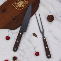 Cuisine De Luxe Qualité Outils de BARBECUE En Bois Fourchette À Viande Ensemble de Couteau de Chef