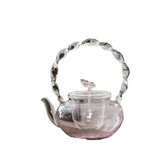 Théière en verre borosilicate transparent moderne, très vendue, avec infuseur, résistante à la chaleur et écologique, idéale comme cadeau promotionnel - Product Image 1