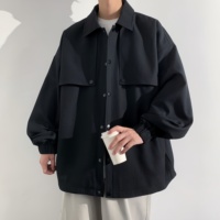 Veste décontractée pour homme, style rétro en cuir PU, design printanier, veste en cuir de motard avec poches sur les manches