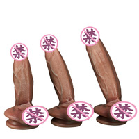 Dildo réaliste en silicone liquide extra-doux de haute qualité pour le commerce transfrontalier Amazon, masturbateur féminin, pénis artificiel