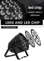 Shehds (grand) alliage d'aluminium LED Par 18x12W RGBW éclairage Par DMX lumière Par peut lumière de scène pour Restaurants mariages DJ