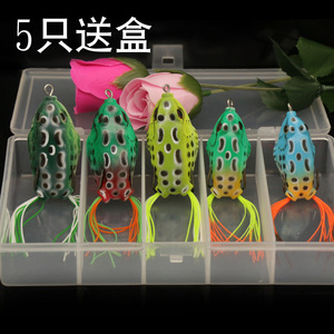 Señuelo de pesca de agua dulce de plástico con doble anzuelo para pescar pez negro, colores aleatorios, juego de 5 tamaños - Product Image 2