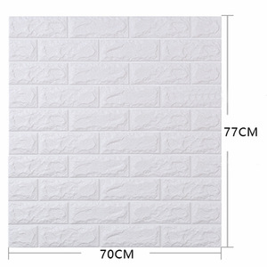 Venta al por mayor 70*77cm <span class=keywords><strong>blanco</strong></span> 3D <span class=keywords><strong>ladrillo</strong></span> pared pegatina impermeable XPE espuma <span class=keywords><strong>vinilo</strong></span> <span class=keywords><strong>papel</strong></span> pintado Peel Stick a prueba de humedad para Baño - Product Image 2