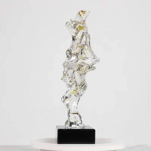 Escultura <span class=keywords><strong>de</strong></span> Resina Transparente en Forma <span class=keywords><strong>de</strong></span> <span class=keywords><strong>Luna</strong></span>, Moderna, Cristalina, Elegante, Hecha a Mano, Arte Coleccionable - Product Image 3