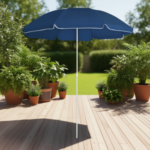 Sombrilla de Patio Azul de 70.9 Pulgadas con Poste de Acero Inoxidable, Toldo de Poliéster para Jardín y Exteriores - Product Image 2