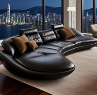 Modernes Wohnzimmer-Möbelset Italienisches Minimalistisches Sofa Ledersofa-Set für Wohnzimmer Mehrsitzer-Sofa-Set Villa-Sofa