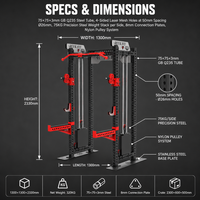 REYK Nouveau Rack Commercial Smith en Acier Inoxydable pour Entraînement Triceps, Équipement de Musculation pour Jambes et Corps, Idéal pour la Maison