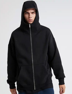 Sudadera con capucha y cremallera extragrande AR2568 personalizada, lisa, de 350 g/m², 100 % algodón, bordada, estilo urbano, para hombre - Product Image 2