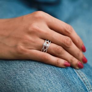 Lab Created Diamond <b>Ring</b> With Twisted <b>Band</b> Oval Cut Eco Friendly Solitaire Unique Lab Grown Certified Engagement <b>Ring</b> Jewelry - Product Image 1