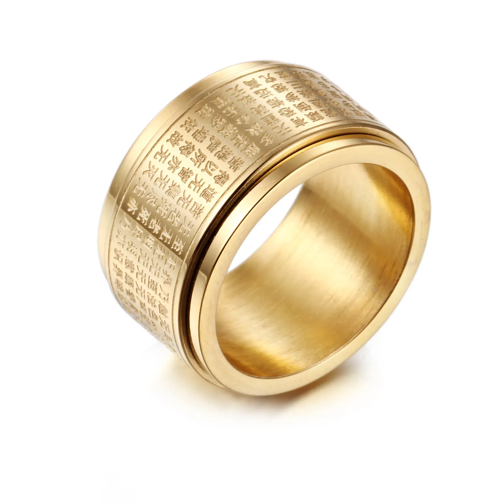 Anéis de cor banhados de carboneto de tungstênio, joias de aço inoxidável, anel gravado #