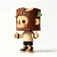 Figurine de collection artistique créative en forme de garçon sur un souche d'arbre, objet promotionnel pour la décoration et les cadeaux de fête