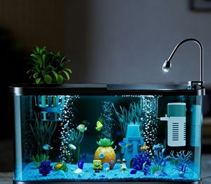 Nuevo Acuario Rectangular para Interiores, Pecera Transparente para Sala de Estar, Escritorio o Balcón, Paisaje Ecológico, Acuario de Plástico para Peces Dorados - Product Image 3
