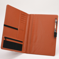 Carpeta de Presentación de Cuero Duradera con Logotipo Personalizado, A5/A4, con Bolsillo con Cremallera, Ranuras para Tarjetas y Portaplumas, Diseño Personal