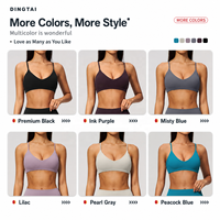 Soutien-gorge de sport sans couture à col en V, grande taille, très élastique, sans armatures, rembourré, pour fitness, gym, entraînement, athleisure, pilates, crop top
