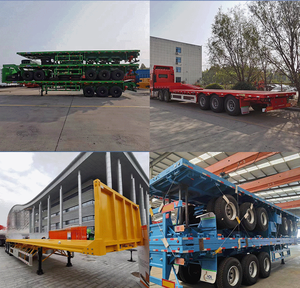 รถพ่วงพื้นเรียบเหล็ก New <span class=keywords><strong>Oreno</strong></span> ขนาด 40 ฟุต 50 ฟุต 60 ฟุต 12 เมตร รับน้ำหนักได้มากกว่า 30,000 กิโลกรัม ระบบกันสะเทือนแบบสามเพลา รับสั่งซื้อจำนวนมาก - Product Image 3