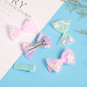 Colorful Mesh Lace <b>Bow</b> Hair Clips 10 Cm For Children Daily Use DIY Accessories - Product Image 3