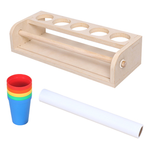 Chevalet en bois pour enfants avec rangement de bureau, tableau à dessin à roulettes et porte-crayons pour tout-petits - Jouets éducatifs - Product Image 1