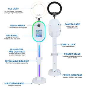 Vogue Photo Booth with Led Light Birthday Party DIY Photo Booth DSLR Ipad Selfie Photobooth Stand <strong>DSLRbooth</strong> Shell - Product Image 5