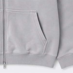 Sweat-shirt à capuche zippé vintage délavé pour homme, 355 GSM, épais, en molleton, coupe oversize, style streetwear, veste athlétique - Product Image 6