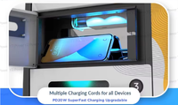 Y2 Power ZEN Pro, Casillero de Carga para Teléfonos Móviles de 6 Compartimentos, Montado en la Pared, con Sistema de Pago con Tarjeta y Pantalla Publicitaria de 14 Pulgadas, Máquina Expendedora de Carga para Teléfonos