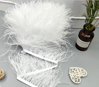 Garniture de plumes d'autruche bon marché teintées de 8 à 10cm pour vêtements et accessoires